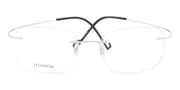 Rectangle Rimless Titanium Men's Glasses Online Silver Size 53 - Lenses Included - Private Health Rebate - Blue Light Block - SmartBuy Collection