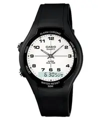 在飛比找Yahoo!奇摩拍賣優惠-【CASIO 專賣店】經典雙顯錶款 AW-90H-7B 防水