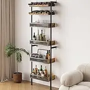 COVAODQ Wine Rack, Sturdy and Durable Countertop Wine Storage Cabinet Shelf for Pantry