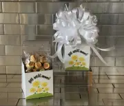 Get Well Soon Gift Box-Basket With 1/2 LB Reeses Peanut Butter Cups & White Bow