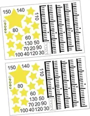 UPKOCH 2Sheets Height Growth Chart Stickers Star Design Measurement Decals for Wall Removable Growth Stickers for Nursery Kindergarten Decor