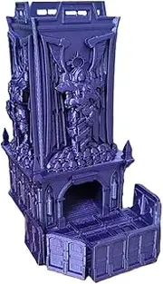 Dice Tower with Tray, 3D-Printing Angel Castle Statue DND Dice Rolling Tower for Dragons and Dungeons D&D Tabletop RPG Games Purple