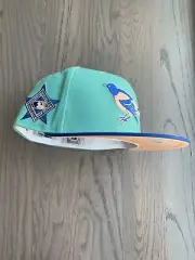 Exclusive New Era Baltimore Orioles MLB Club Hat Sz 7 1/8 Peach UV Two Tone