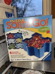 Ravensburger Puzzle Piece Sort And Go 6 Stackable Sorting Trays NEW Sealed