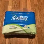 Reassure Adult Under Briefs Diapers Unisex 16Pc Overnight L 36"-50"