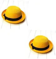 [SHERCHPRY] 2pcs Straw Women Beach Cap Hats for Men Fitted Hats for Men Fedora Hats for Men Mens Hats & Caps Sun Hat