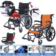 20'' Foldable Wheelchair Park Brakes Lightweight Soft for Elderly Handrail Raise