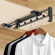 Heavy Duty Extendable Pull Out Closet Rod - Sliding Wardrobe Closet Rod for Incr