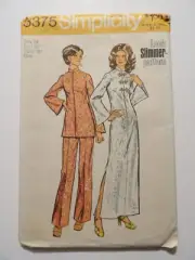 Vintage Simplicity 5375 Misses 1970s Dress Tunic Pants Look Slim Size 14 Uncut