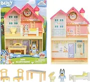Mini Bluey Home Playset Compact House Playset with Carry Handle Three Different Rooms Kitchen, Bedroom and Bathroom Includes Bluey Figure with 5 Play Pieces
