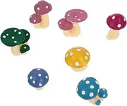 BAZEITFLOW 7pcs Assorted Color Miniature Mushroom Decor Creative DIY Cake Adornments for Desktop Micro Landscape Simulation Mushroom Accessories for Home Decoration