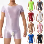 Men Stretchy Bodysuit Thong Leotard Crotchless Underwear Tank Jumpsuit