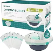 ININCARE 100 Pack Commode Liners with Absorbent Pads, Bedside Commode Liners and Pads, Universal Fit, Portable Toilet Liners for Commode Bucket, Portable Toilet Bags for Disabled Adults & Seniors