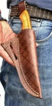 CUSTOM HANDMADE LEATHER SHEATH FOR FIXED BLADE KNIFE / Holster