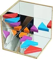 SZREGGIO Corner Mirror Made from Wooden Bamboo Board & Unbreakable Acrylic Mirror Preschool Classroom Children Toddler Safe Mirror Inspired by Montessori & Reggio Education