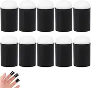 10 Pcs Finger Sponge Daubers,Sponge Finger Painting Kit Craft Finger Sponge Applicator for Ink Chalk Stamping Stenciling Painting Crafting Card Making (Black)