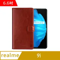 在飛比找PChome24h購物優惠-IN7 瘋馬紋 realme 9i (6.6吋) 錢包式 磁