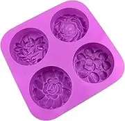 NUOBESTY Silicone Mold Chocolate Candy Molds Baking Molds Lotus Soap Molds Rose Soap Molds Maple Leaves Christmas Molds Candle Molds Cookie Making Tool Purple