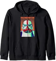 [STAR WARS] The Mandalorian Incinerator Trooper Comic Portrait Zip Hoodie