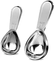 2 Piece Coffee Scoop Set Stainless Steel Coffee Measuring Scoops Ergonomic Measuring Spoons for Tea, Sugar, Ground Coffee, Whole Bean