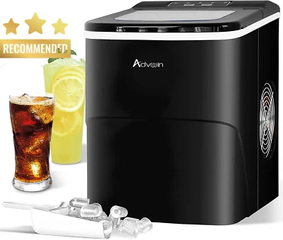Portable Ice Maker 12Kg Countertop Ice Cube Maker Black
