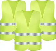 Romon Car Safety Vest, Pack of 3 High Visibility Vest, Breakdown Vest, Safety Vest, Car Vest, Reflective Neon Yellow Breakdown Assistance Vests, Reflective Vest for Drivers