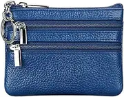 ["N/A"] Women Ladies pu Leather Small Coin Card Key Ring Wallet Pouch Mini Purse (Darkblue)