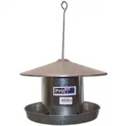 iPetz Galvanised Budgie Hopper Food Feeder 5 Inch