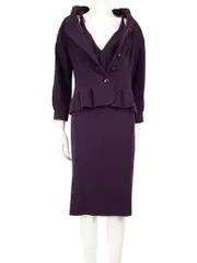 Purple Wool Dress Suit Set