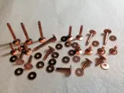 20 SETS Solid COPPER or BRASS Rivets & Burrs, Sizes #9_#12_#14 ASSORTED LENGTHS