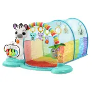 6 in 1 Multicolor Collapsible Play Tunnel with Sensory Toys and Light Up Piano