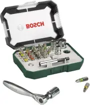 Bosch 26-Piece Screwdriver Bit and Ratchet Set with Colour Coding