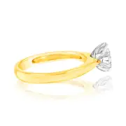 18ct Yellow Gold 0.80 Carat Diamond Solitaire Ring with 6 Claw Knife Edge Setting, Q
