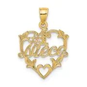 14K Yellow Gold #1 Niece In Heart Charm