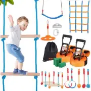 VEVOR Ninja Warrior Obstacle Course for Kids, 2 x 17m Weatherproof Slacklines...