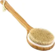 BEETIY Dry Body Brush Back Scrubber Long Handle Bath Shower Brush Natural Bristles Dry Skin Exfoliating Cellulite Brush Bamboo Wood