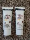 2 Neutrogena FACE Purescreen+ Mineral UVA/UVB Tinted Sunscreen Vit.E SPF 30 Deep