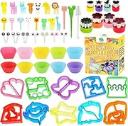 FUNGYAND Sandwich Cutter Set, All in One Bento Box Accessories Kit Includes Sandwich Bread Cutters, Fruit Cutter, Animal Food Picks, Silicone Cups, Complete Bento Lunch Box Supplies and Accessories