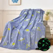 Glow in The Dark Blanket,Galaxy Blanket Gift for Boys Age 3 4 50x60 Astronaut