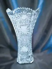 Czech bohemia crystal glass - Cut crystal vase 21cm/8" III.