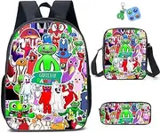 3Pcs Anime Game Banban Backpack Set with Keychain,16in 3D Printed Friend Cartoon Lunch Bag High Capacity Schoolbag Boy And Girl Schoolbag.