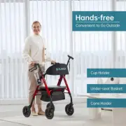 Deluxe ELENKER All-Terrain Rollator Walker Rolling Walking Seniors Wheelchair