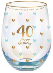 Sweet Heart Stemless Glass - 40th