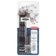 NEW Derwent Graphite Sketching Mixed Pencils Set Pack 6 Sharpener Eraser Sketch