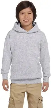 Hanes Boys EcoSmart Fleece Pullover Hoodie Sweatshirt, Ash, Small