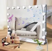 Hollywood Vanity Mirror with Lights & Bluetooth Speaker 15 Dimmable LED Bulbs 10