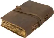 Nomad Crafts Co Vintage Leather Journal - Burnt 11.5" x 8.25" Brown NEW