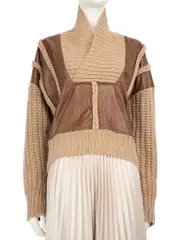 Brown Cashmere & Lambskin Jumper