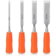 4 Piece Wood Chisel Woodworking Tools Set Wood Chisels Steel Hammer End NEW