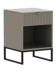 [Sarantino] Elton Fluted Bedside Table in Grey